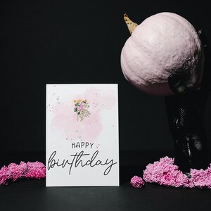 Minimalist Wildflower Birthday Card: Elegant Watercolor Design (Digital Download)