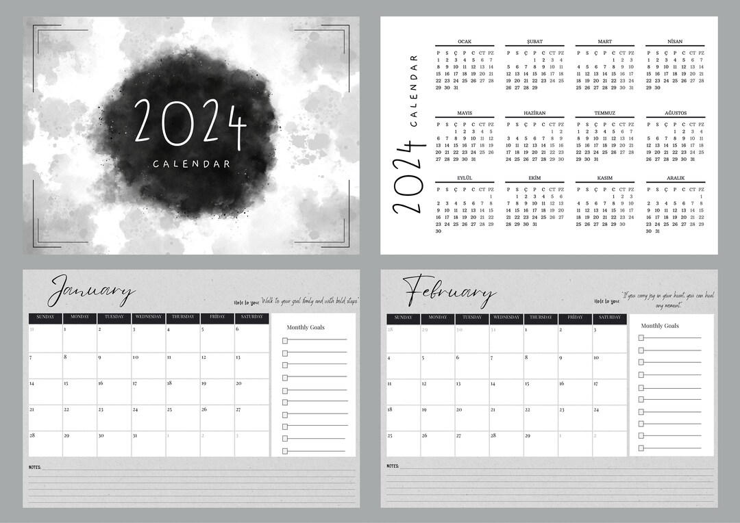 2024 Monthly Calendar Printable,2024 Calendar With Monthly
