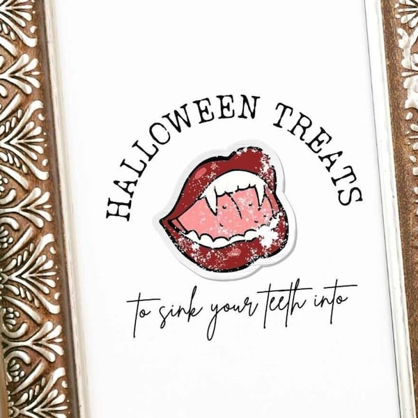 Vampire Teeth PNG, Candy Bowl Sign Png, Instagram Post JPG, Bakery Halloween Png, Halloween Restaurant Sticker Png, Luscious Red Lips Png