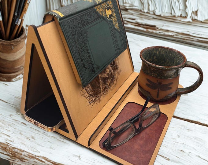 Book Valet: Personalized Desk Organizer & Book Holder