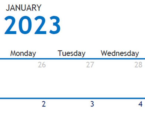 Calendar Month Page Excel Template Any Year-month - Etsy