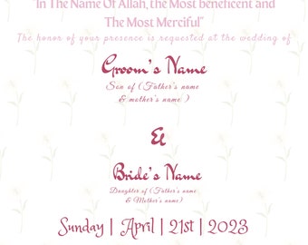 Nikkah Invitation Card Digital Template Etsy Nikkah Invitation Card Digital Template Etsy