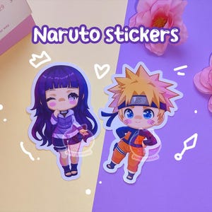 Naruto inspired chibi 4&quot; stcikers | Anime Ninja Vinyl Sticker | Konoha Hidden Leaf | Shinobi Vibes