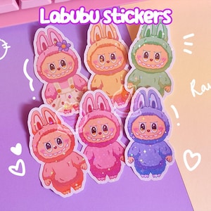 LABUBU 3&quot; Vinyl Sticker | Pop Mart The Monsters | Waterproof & laminated | Cute holographic stickers