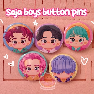 SAJA BOYS 37mm button pins | Kpop demon hunters | Cute accessory | Kpop