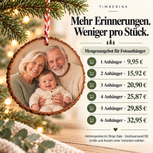 Mengenangebot für Fotoanhänger mit gemeinsamem Foto von Oma, Opa und Enkelkind: ein bis sechs Anhänger, Aktionspreise und Gratisversand in Deutschland.