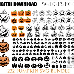 PUMPKIN BUNDLE SVG, Pumpkin Png Bundle, Pumpkin Clipart, Pumpkin Cut Files For Cricut, Halloween Pumpkin Svg