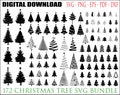 172 CHRISTMAS TREE SVG Bundle, Christmas Tree Outline, Christmas Ornaments Svg, Tree Christmas Svg, Christmas ClipArt, Pine Tree ClipArt product logo