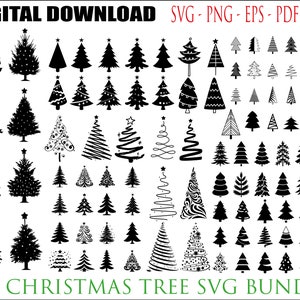 172 Pacchetto SVG ALBERO DI NATALE, Profilo dell'albero di Natale, Ornamenti di Natale in formato Svg, Albero di Natale in formato Svg, ClipArt di Natale, ClipArt dell'albero di pino