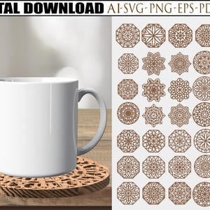 36 Different Patterned Boxed Coasters Laser Cut Svg Files, Vector Files For Laser Cutting
