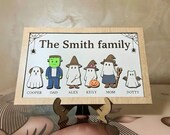 Halloween Ghost Family SVG. Laser cut file for Glowforge, Trick or Treat, Pumpkin, Spooky Name Frame, Svg Dxf Ai Pdf Cdr, INSTANT DOWNLOAD