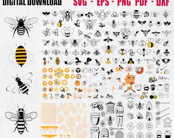 BEE SVG Bundle, Honey BEE Svg Files, Bee Svg Cut Files For Cricut, Bee Clipart, Honeycomb Svg