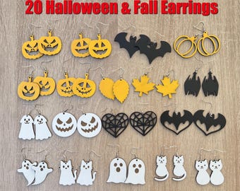 20 süße Halloween Ohrringe SVG Bundle, Herbst Ohrringe, Halloween Ohrringe Svg, Gravur Muster Svg, Holz Ohrringe Svg, Ohrringe Glowforge