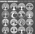 16 Tree Laser Cut Svg Files, Vector Files For Wood Laser Cutting, svg, pdf, eps, Ai.