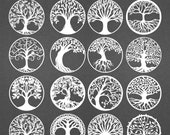 16 Tree Laser Cut Svg Files, Vector Files For Wood Laser Cutting , svg , pdf , eps , Ai .