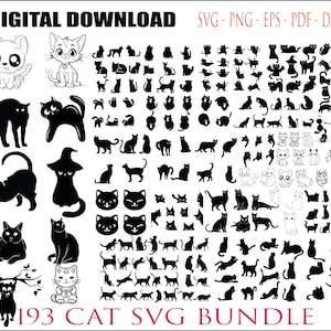 Cat svg bundle , Cat Silhouette ,Cat SVG , Cat Head SVG,Cat Face SVG ,Cat Cut Files, Cat Design,Kitten Svg,Cat Vector