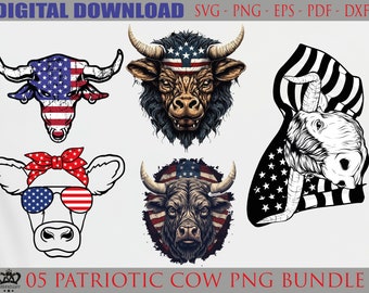 05 Patriotic Cow Png,American Cow Png, Usa Cow Png, Western, American, Western Sublimations, Cow Sublimations, American Cow Png