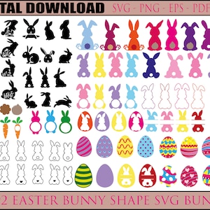 Easter Bunny Shape SVG,Rabbit DXF,Bunny Shape Svg,Outline Bunny Svg,Bunny Silhouette,Easter Bunny, Digital Download for Cricut