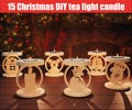 15 Christmas DIY tea light candle holders pack Svg, dxf, Ai, Crd, Pdf, eps files form | Glowforge| lightburn | 3mm thickness product logo
