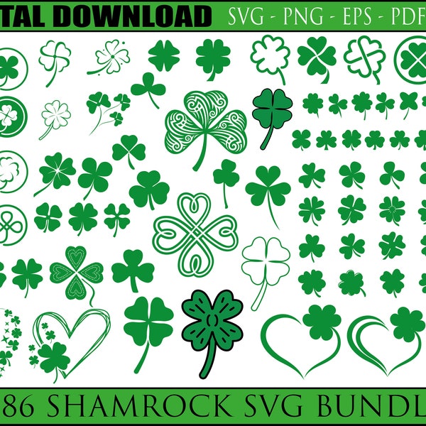 Kleeblatt-Svg, Kleeblatt-Svg, Glücksklee-Svg, St. Patricks Day-Svg, irisches SVG, vierblättriges Kleeblatt-Svg, SVG-Dateien für Cricut