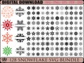 128 Snowflake SVG Bundle, Snowflakes for Digital Download, Winter SVG Snowflake File, Cricut, Silhouette, Glowforge