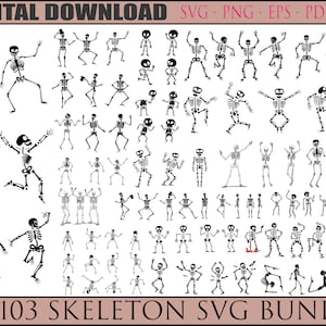 SKELET SVG, skelet Svg bundel, skelet clipart, skelet gesneden bestanden voor Cricut, Halloween Svg
