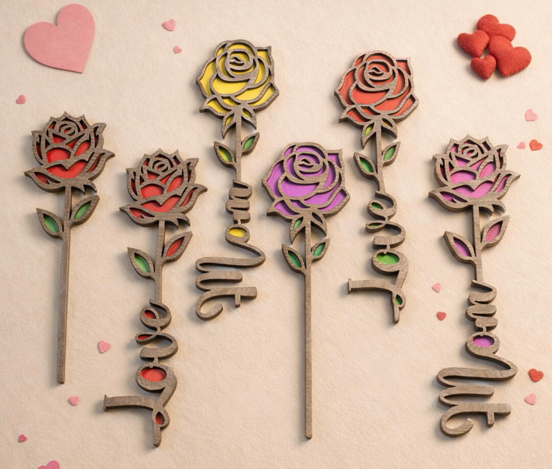 Personalized Rose SVG Bundle - Rose Flowers Svg - Love Svg - Valentines ...