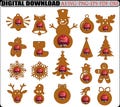 19 Christmas Chocolate Holder SVG, Holder Cricut Silhouette, Glowforge Svg, Laser Cut File, Christmas Tree, Santa, Gingerbread Holder Svg