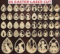 45 Easter Mega Laser Cut Svg Bundle, Bunny Ornaments Svg,Easter Laser Cut svg files, Easter Hanger svg, dxf eps