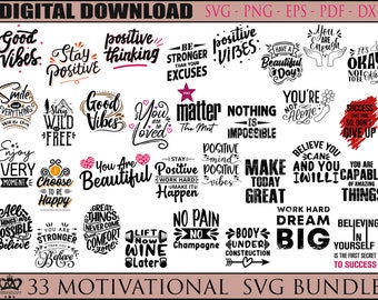 Positives Zitat SVG, Motivations-Svg-Bundle, Selbstliebe-Svg, Affirmations-Svg, süßes inspirierendes SVG, positives Zitat png.