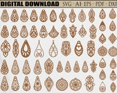 Earring Laser cut SVG, Earrings Template SVG, Wooden Jewelry Svg, Glowforge Svg, Cricut Leather Earrings
