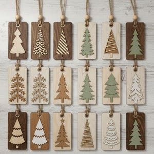 18 Farmhouse Christmas Tree , Christmas Tree laser svg , Christmas svg , Chtistmas laser cutRectangle Ornament File SVG, Holiday Glowforge