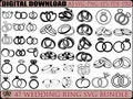 Wedding Rings Svg Bundle, Ring Svg, Wedding Svg, Clipart, Silhouette, Cricut, Engagement Ring SVG, Wedding Svg