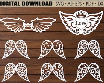 Angel Wings Svg laser cut , Angel wings laser cut , Macrame wings svg , Macrame base laser cut , CNC files