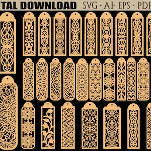 Segnalibro taglio laser, file taglio laser, segnalibro Svg Cricut, file macchina da taglio, Glowforge Svg, download digitale.