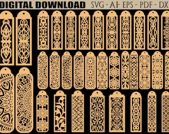 Lesezeichen Lasergeschnitten, Lasergeschnittene Datei, Lesezeichen SVG Cricut, Schneidemaschinendateien, Glowforge SVG, Digitaler Download.