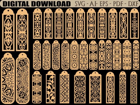 Bookmark Laser Cut, Laser Cut File, Bookmark Svg Cricut, Cutting Machine Files, Glowforge Svg, Digital Download.