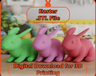 STL File Bunny, Easter stl , Easter 3D, Gift for easter, Rabbit Family Easter, Easter Bunny, 3D easter