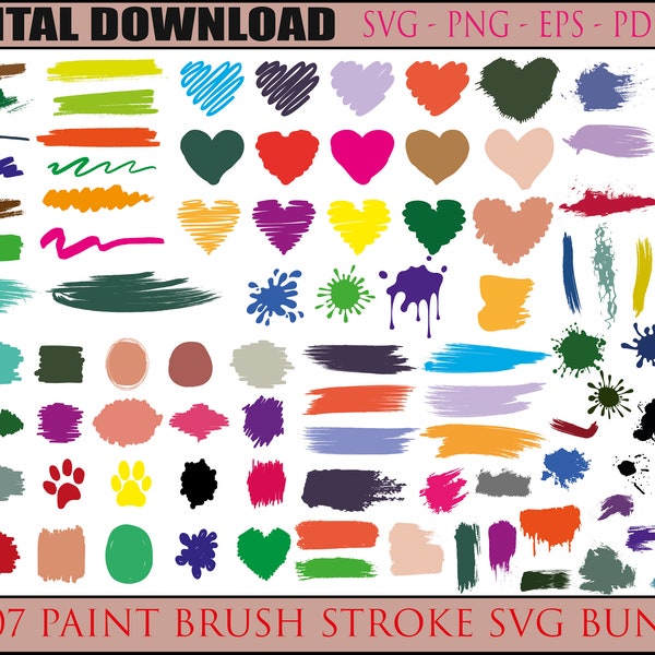Paint brush stroke svg bundle hand drawn, keychain svg png, brush stroke svg png, splatter svg, paint brush svg , background svg png clipart