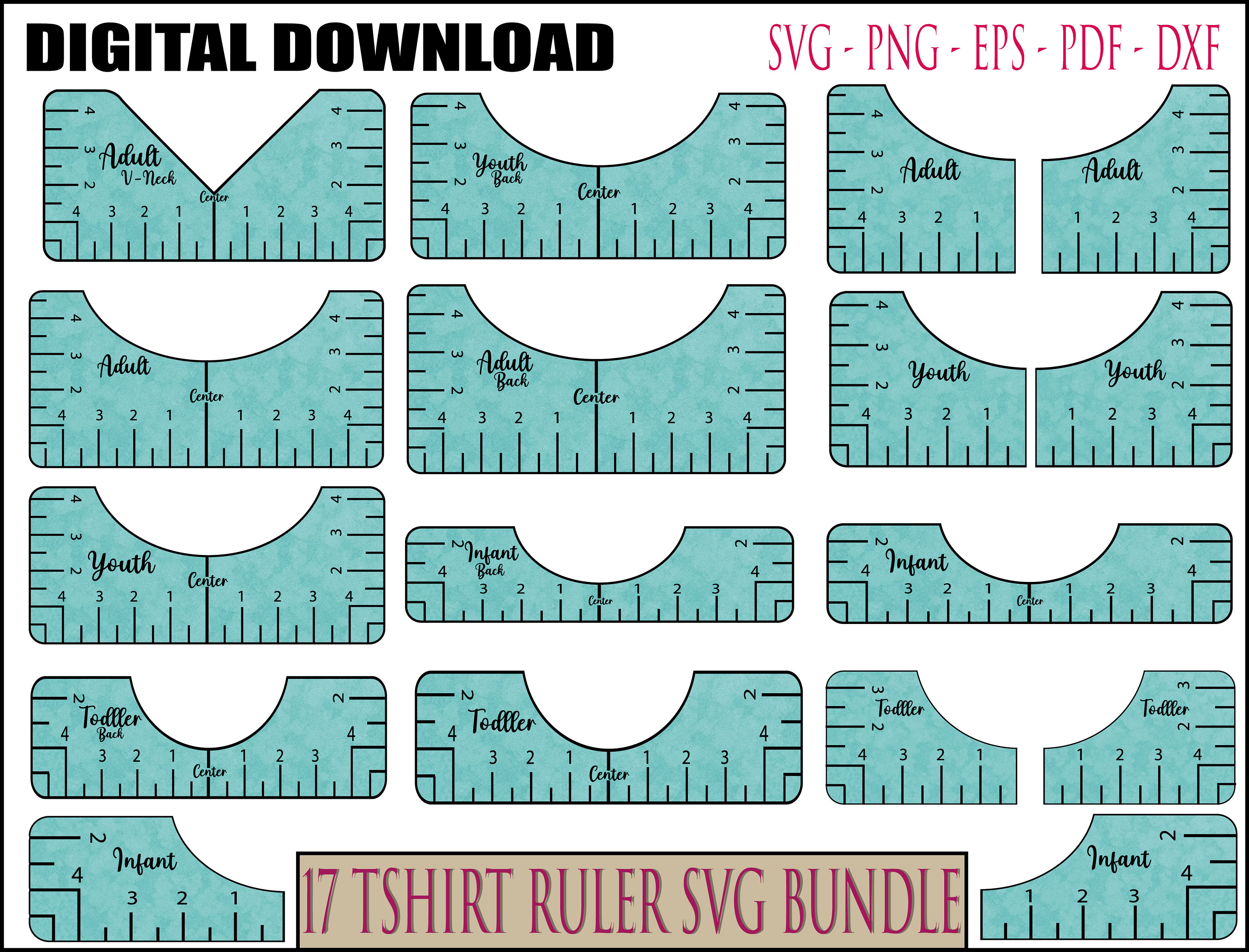 Tshirt Ruler Svg Bundle, Tshirt Alignment Tool Svg, Centering Tool  Template, Vinyl Placement Guide, T Shirt Ruler Adult Kids,file for Cricut -   Singapore