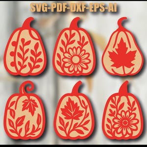 06 Pumpkin Laser Cut File, Autumn Pumpkin svg, Patterned Fall Cut Files, Pumpkin Decor svg, Halloween Pumpkin svg, Pumpkin Glowforge