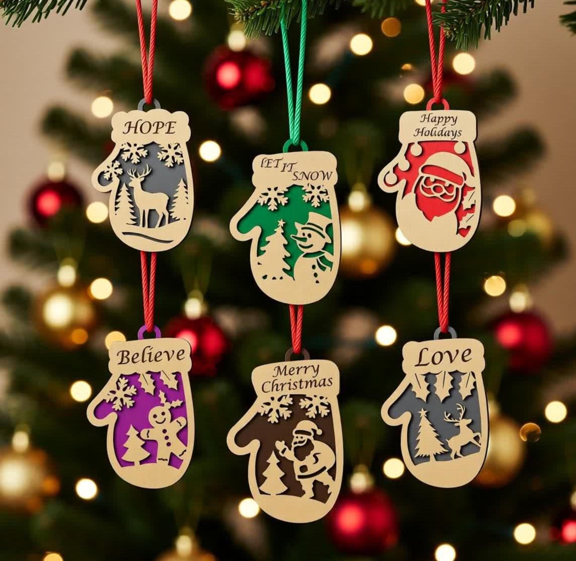 Personalized Laser-Cut Wood Christmas Ornament – Custom Flat Wooden Ball, Handmade In USA