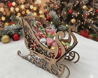 Christmas Santa Sleigh Laser Cut , Christmas Laser Cut , Christmas Svg ...