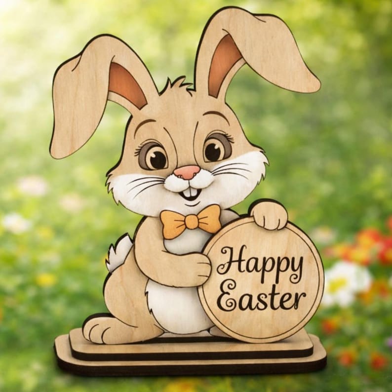 Standing Easter Bunny Decoration 10 Bundle Laser Cut Svg File Glowforge ...