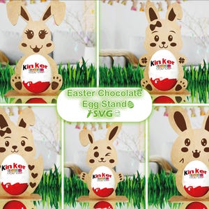 Soporte para huevos de conejo de Pascua, archivo SVG cortado con láser, soporte para huevos Glowforge, paquete SVG, Cricut, soporte para huevos de Pascua, plantilla vectorial CNC DXF