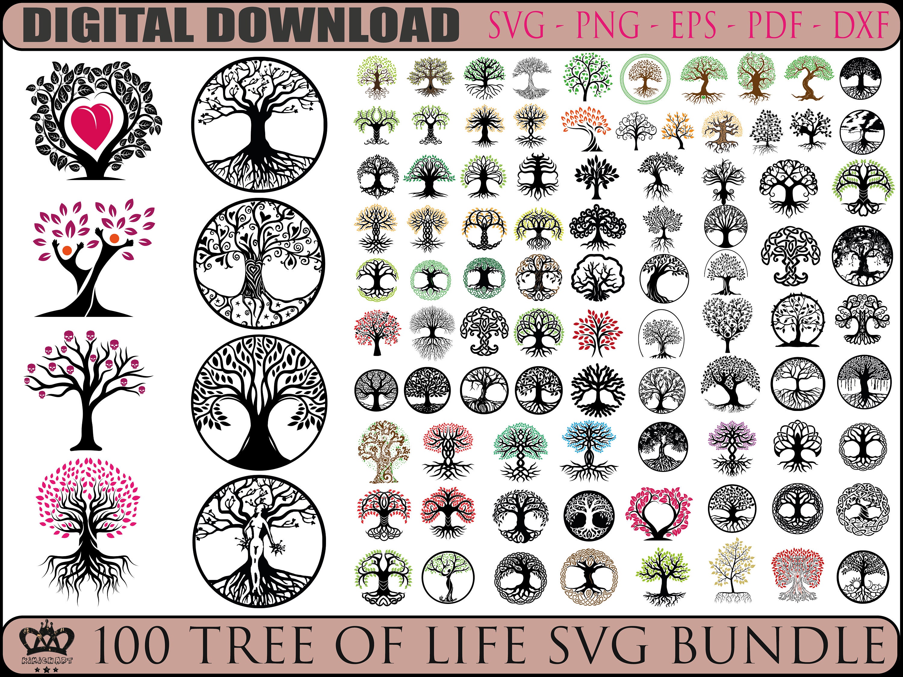 100 Tree of Life Svg Bundle, Tree of Life Clipart, Tree of Life Svg Cut ...