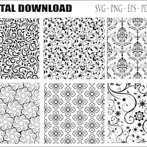 26 Seamless Patterns SVG Bundle, Tooled leather svg, seamless tumbler png, tumbler wrap png, western pattern svg, png, dxf, pdf