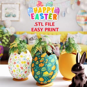 STL File Easter , Easter Egg, Gift for easter, Family Easter Eggs, Easter Bunny Eggs, 3D easter egg Files for 3D Printing | 3D Home Decor