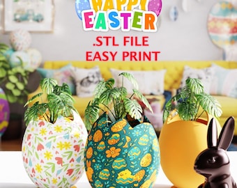 STL File Easter , Easter Egg, Gift for easter, Family Easter Eggs, Easter Bunny Eggs, 3D easter egg Files for 3D Printing | 3D Home Decor