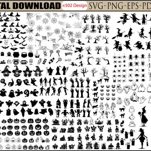 502 HALLOWEEN SVG Bundle , Halloween Svg Bundle, Halloween Cut Files For Cricut, Halloween Clipart, Halloween Png Bundle